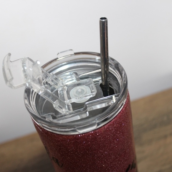 Amanda Personalized Glitter Epoxy Skinny Tumbler 20oz Custom Tumbler Leopard - Picture 2 of 6